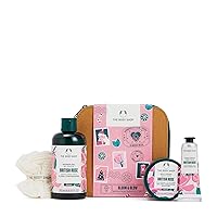 The Body Shop Bloom & Glow British Rose Essentials Gift Set – Vegan Formula with Rose – Hydrating & Rejuvenating Skincare for All Skin Types – 5 Items