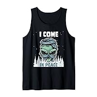 Alien Galaxy Science Space Lover I Come In Peace Tank Top