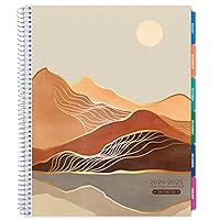 Aug 2024-Jul 2025 Lite Teacher Lesson Planner Notebook 8.5x11 Daily Weekly Monthly Organizers - Includes 7 Periods, Dated Calendar, Page Tabs, Bookmark, and Planning Stickers (Golden Desert)