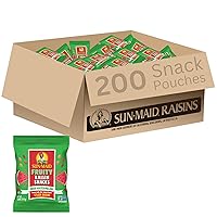 Sun-Maid Sour Watermelon Fruity Raisin Snacks - (200 Pack) 1.33 oz Pouches - Sour Watermelon Raisins - Dried Fruit Snack for Lunches and Snacks