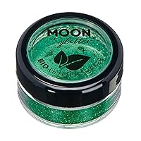 Biodegradable Eco Glitter Shakers by Moon Glitter - 100% Cosmetic Bio Glitter for Face, Body, Nails, Hair and Lips - 5g - Green