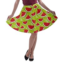 CowCow Womens Summer Hawaii Beach Tropical Fruits Toucan Pineapple Banana Strawberry A-Line Skater Skirt