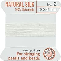100% Silk Beading Thread, White, Size 2, 10 Pack | BDC-231.02