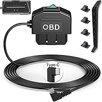 Dash Cam OBD Hardwire Kit, Dash Camera USB Type C Hardwire Kit with OBD Power Cable for Dashcam 12-24V to 5V/3A with Low Voltage Protection 24h Parking Surveillance/Acc Mode for Dashcam, GPS or Radar