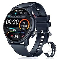 Smart Watch for Men Fitness Tracker: IP68 Waterproof Smartwatch for Android iOS Phone Sport Running Digital Watches with Heart Rate Blood Pressure Sleep Monitor Step Counter 46.5mm Round Touch Screen