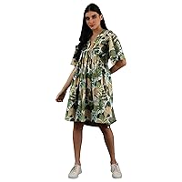 Women's Jaipur Cotton Green Dress