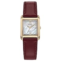 Citizen Women's Eco-Drive Dress Classic Bianca Eco-Drive Leather Strap Watch, Sapphire Crystal and 3-Hand