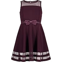 Calvin Klein Girls' Sleeveless Party Dress, Fit and Flare Silhouette, Round Neckline & Back Zip Closure