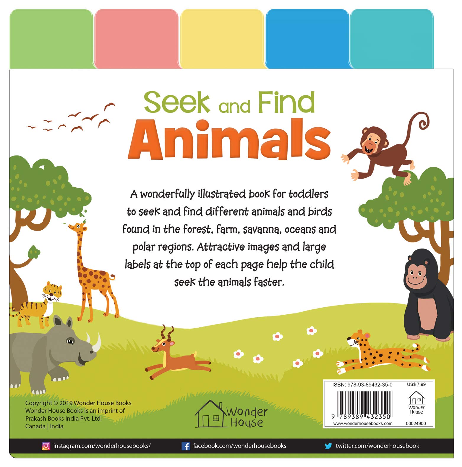 Seek And Find - Animals : Early Learning Board Books With Tabs