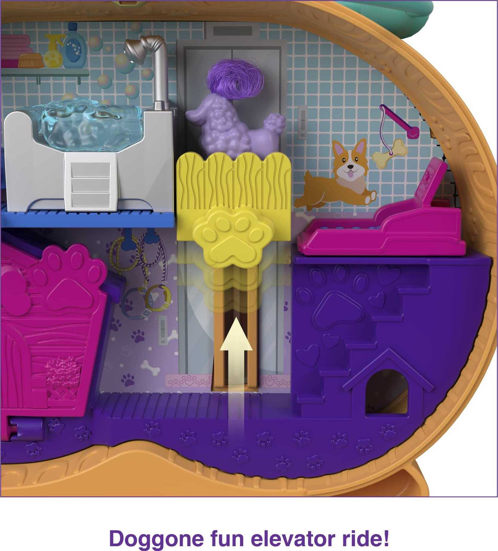 Polly Pocket Compact Playset, Corgi Cuddles with 2 Micro Dolls & Accessories, Travel Toys with Surprise Reveals (Amazon Exclusive)