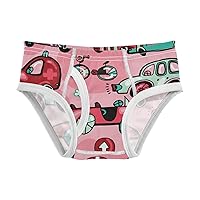 Vehicle Boys' Briefs Cartoon Funny Cars Pink Green Kid Underwear Little Child Underpants, 2-8T