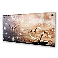 Kreative Feder Designer Wall Clock Wooden Heart Made of Stone with Brushed Aluminium Hands - Designer Clock Made of Concrete with Whisper Quiet Movement (Quiet Radio-Controlled Movement)