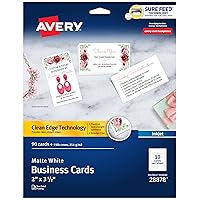 Avery Clean Edge Printable Business Cards with Sure Feed Technology, 2