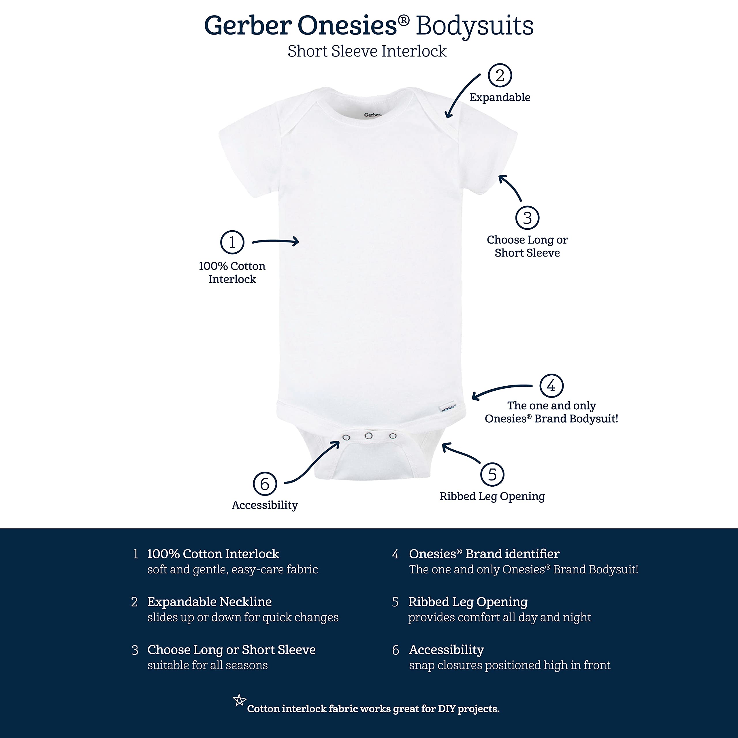 Gerber baby-boys 5-pack Solid Onesies Bodysuits