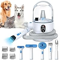 Dog Grooming Kit with 2L Dust Cup, Professional Low Noise Pet Grooming Vacuum Kit Suction 99% Pet Hair with 5 Grooming Tools for Dogs Cats and Other Animals