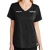 Custom Emroidered Scrub Top Add Your Embroidery Text Logo Monogram Initials Women's Premiere V-Neck Top