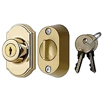 Ideal Security Keyed Deadbolt for Storm and Screen Doors, Bright Brass