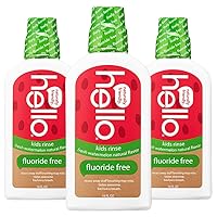 Natural Watermelon Flavor Kids Fluoride Free Rinse, Alcohol Free, Vegan, SLS Free, Mouthwash for Kids Age 6 and Up, 16 Fl Oz (Pack of 3)