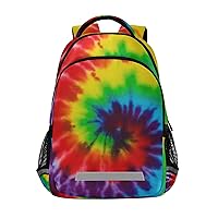 ALAZA Rainbow Color Tie Dye Swirl Backpack Purse for Women Men Personalized Laptop Notebook Tablet School Bag Stylish Casual Daypack, 13 14 15.6 inch