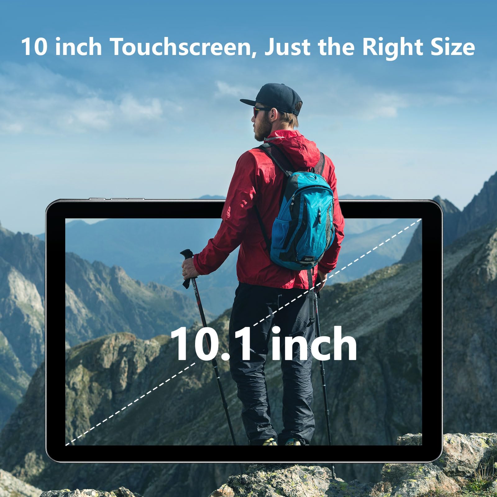 WXUNJA 10 inch Tablet Android 13 Tablets, 8GB 64GB Processor 6000mAh Battery, 1280x800 IPS HD Touchscreen 5MP+8MP Camera, Bluetooth,WiFi (Black)