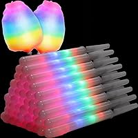 50 Pcs LED Cotton Candy Cones Multi Mode Flashing Glow Cotton Candy Sticks Reusable Colorful Cotton Candy Glow Stick Bulk for Cotton Candy Maker Kid Adult Birthday Wedding (Iridescent)