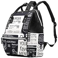 Takeaway Food Truck Menu Diaper Bag Backpack Baby Nappy Changing Bags Multi Function Large Capacity Travel Bag