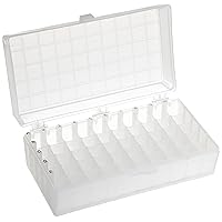 Heathrow Scientific 120032Natural Polypropylene 50-Well Microtube Storage Box, 141mm Length x 92mm Width x 56mm Height (Pack of 5)