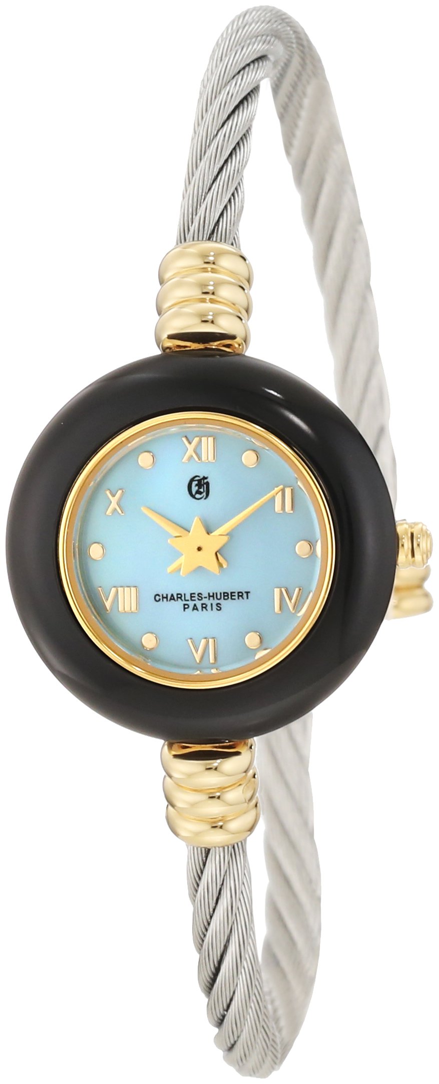 Charles-Hubert, Paris Women's 6778 Premium Collection Gold-Plated Brass Case with 7 Interchangeable Bezels Watch
