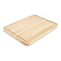 Kitchen Aid Classic Rubberwood Cutting Board with Perimeter Trench, Reversible Chopping Board, 11-inch x 14-Inch, Natural