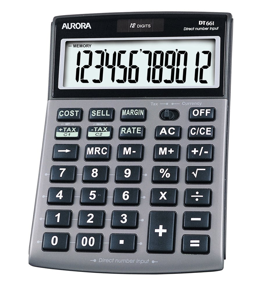 Aurora DT661 Business Calculator with Cost Sell Margin and Tax, Grey