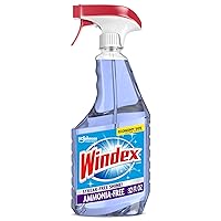 Windex Ammonia-Free Glass and Window Cleaner Spray Bottle, Bottle Made from 100% Recovered Coastal Plastic, Crystal Rain Scent, 32 Fl Oz