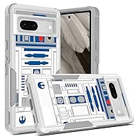 Phone Case for Google Pixel 8, R2D2 Astromech Droid Robot Pattern Shock-Absorption Hard PC and Inner Silicone Hybrid Dual Layer Armor Defender Case for Google Pixel 8