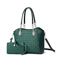 PU Leather Handbags for Women, Fashion Embossed Large Capacity Top Handle Shoulder Bags Tote Satchel Purses 2Pcs Set