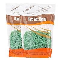Hard Wax Beans for Face, Underarms, Brazilian, Bikini Hair Remover 10.6 Ounce, Pack of 2 (Green Tea)