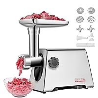 Meat Grinder, Electric Meat Grinder, 350W[2800W Max], Sausage Maker, Meat Mincer, Meat Sausage Machine, 4 Sizes Plates,Sausage & Kubbe Kit for Home Kitchen & Commercial Using.