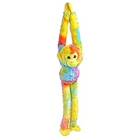 Wild Republic Hanging Monkey, Vibes Bright, Rainbow, Light and Sound, 22 inches, Gift for Kids, Plush Toy, Fill is Spun Recycled Water Bottles