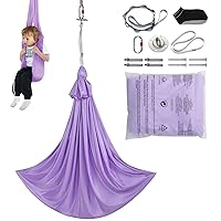 Sensory Swing for Kids, 3.1 Yards, Therapy Swing for Children with Special Needs, Cuddle Swing Indoor Outdoor Hammock for Child & Adult with Autism, ADHD, Aspergers, Sensory Integration, Purple