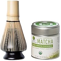 Dr. Weil Matcha Kari - Mini Matcha Tea Set - Black - Ceremonial Organic Japanese Matcha and Whisk With Holder