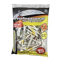 Pride Professional Tee System Plastic Golf Tees (Pack of 50), 40 Count 2-3/4-Inch + 10 Count 1-1/2-Inch,White