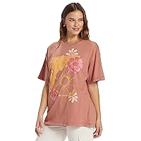 Roxy Florals Oversized T-Shirt - Muted Clay