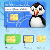 Smart Data SIM Card -on AT&T, T-Mobile and Verizon network, for Security/Hunting Trail Cameras, GPS Trackers, or unlocked Tablets - Data only, No Voice & Text