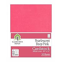 Clear Path Paper Pearlescent Deep Pink Cardstock - 8.5 x 11 inch - 105Lb Cover - 10 Sheets