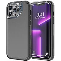Diverbox Designed for iPhone 13 Pro case with Screen Protector Camera Lens Cover Heavy Duty Shockproof Shock-Resistant Cases for Apple iPhone 13 pro Phone 6.1 inch (Black)