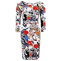 Girls Midi Dress Red Abstract Blue Floral & White Comic Print Stylish New Casual Fashion Dresses Age 7-13 Years