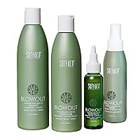 Blowout Heat Protection Bundle Routine: Surface Hair Shampoo, Conditioner plus Blowout Protect Oil and Blowout Primer, 4-Piece Set