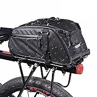 ZIMFANQI Bike Rear Bag Reflective,Water Resistant Bicycle Pannier Rack Bag Cargo Trunk Storage Cycling Carrier Chest Bag,8L Capacity with Multi Pocket Taillight Loop,Shoulder Strap for Outdoor