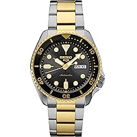 SEIKO SRPK22,Men Sport,GMT,Mechanical,Automatic,Stainless,Two Tone,Charcoal Dial,100m WR