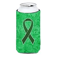 AN1221TBC Emerald Green Ribbon for Liver Cancer Awareness Tall Boy Hugger Can Cooler Sleeve Hugger Machine Washable Drink Sleeve Hugger Collapsible Insulator Beverage Insulated Ho