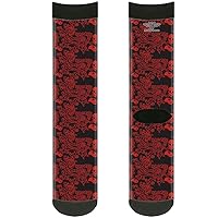 Buckle-Down Unisex-Adult's Socks Bandana/Skulls Black/Red Crew, Multicolor