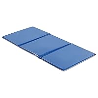 ECR4Kids Everyday Folding Rest Mat, 3-Section, 1in, Sleeping Pad, Blue/Grey